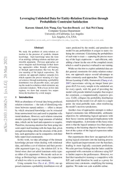 Leveraging Unlabeled Data for Entity-Relation Extraction through
  Probabilistic Constraint Satisfaction