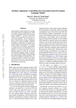 Attribute Alignment: Controlling Text Generation from Pre-trained
  Language Models