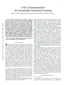 UAV Communications for Sustainable Federated Learning