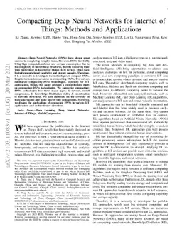 Compacting Deep Neural Networks for Internet of Things: Methods and
  Applications