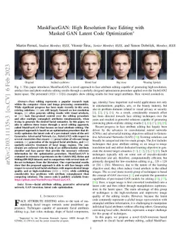 High Resolution Face Editing with Masked GAN Latent Code Optimization