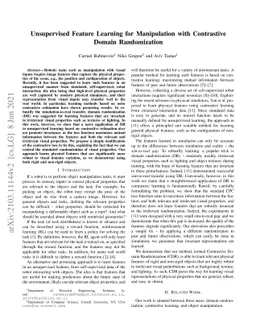 Unsupervised Feature Learning for Manipulation with Contrastive Domain
  Randomization
