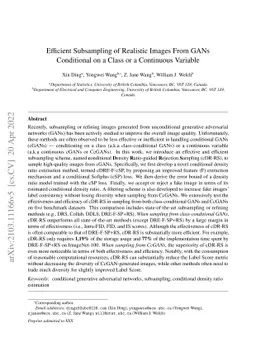 Efficient Subsampling of Realistic Images From GANs Conditional on a
  Class or a Continuous Variable