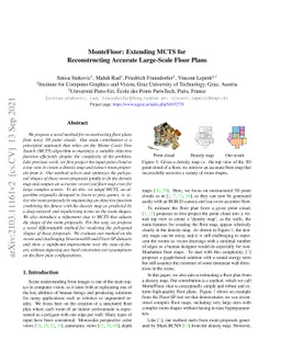 MonteFloor: Extending MCTS for Reconstructing Accurate Large-Scale Floor
  Plans