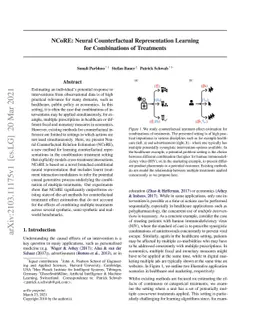 NCoRE: Neural Counterfactual Representation Learning for Combinations of
  Treatments