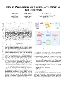 Tubu-io Decentralized Application Development & Test Workbench