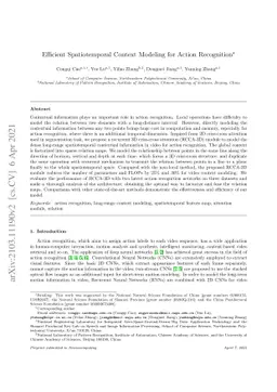 Efficient Spatialtemporal Context Modeling for Action Recognition