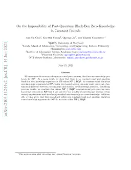 On the Impossibility of Post-Quantum Black-Box Zero-Knowledge in
  Constant Rounds