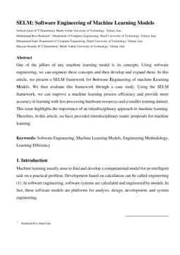 SELM: Software Engineering of Machine Learning Models
