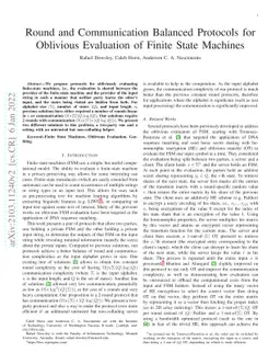 Round and Communication Balanced Protocols for Oblivious Evaluation of
  Finite State Machines