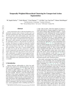 Temporally-Weighted Hierarchical Clustering for Unsupervised Action
  Segmentation