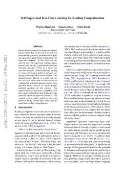 Self-Supervised Test-Time Learning for Reading Comprehension