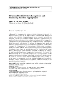 Structural Textile Pattern Recognition and Processing Based on
  Hypergraphs
