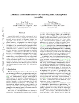 A Modular and Unified Framework for Detecting and Localizing Video
  Anomalies