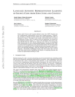 Language-Agnostic Representation Learning of Source Code from Structure
  and Context