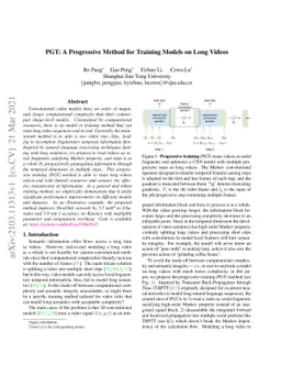 PGT: A Progressive Method for Training Models on Long Videos