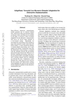 AdaptSum: Towards Low-Resource Domain Adaptation for Abstractive
  Summarization