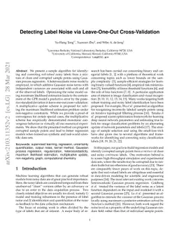 Detecting Label Noise via Leave-One-Out Cross-Validation