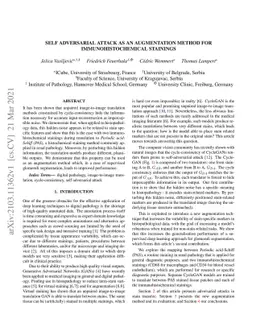 Self adversarial attack as an augmentation method for
  immunohistochemical stainings