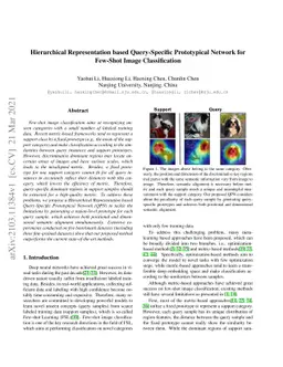 Hierarchical Representation based Query-Specific Prototypical Network
  for Few-Shot Image Classification
