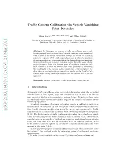 Traffic Camera Calibration via Vehicle Vanishing Point Detection