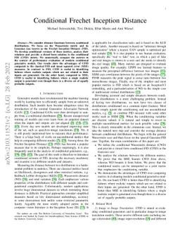 Conditional Frechet Inception Distance