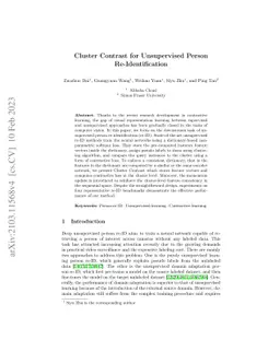 Cluster Contrast for Unsupervised Person Re-Identification