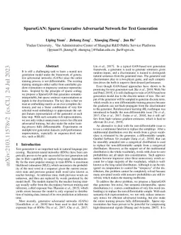 SparseGAN: Sparse Generative Adversarial Network for Text Generation