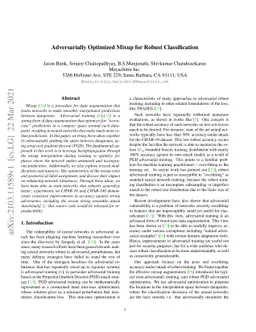 Adversarially Optimized Mixup for Robust Classification