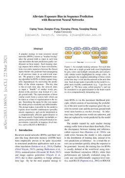 Alleviate Exposure Bias in Sequence Prediction \\ with Recurrent Neural
  Networks