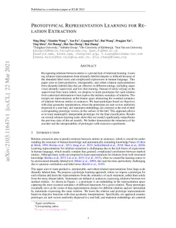 Prototypical Representation Learning for Relation Extraction