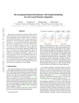 Re-energizing Domain Discriminator with Sample Relabeling for
  Adversarial Domain Adaptation