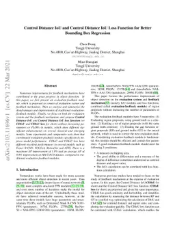 Control Distance IoU and Control Distance IoU Loss Function for Better
  Bounding Box Regression