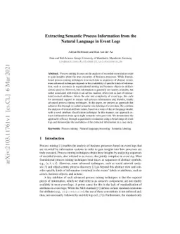 Extracting Semantic Process Information from the Natural Language in
  Event Logs