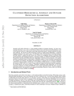 Clustered Hierarchical Anomaly and Outlier Detection Algorithms
