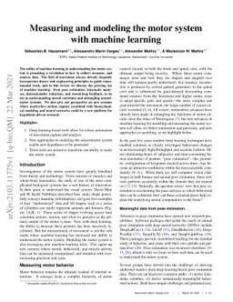 Measuring and modeling the motor system with machine learning