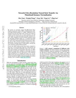 Towards Ultra-Resolution Neural Style Transfer via Thumbnail Instance
  Normalization