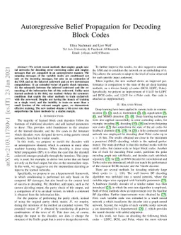 Autoregressive Belief Propagation for Decoding Block Codes