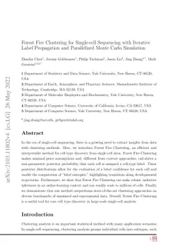 Forest Fire Clustering for Single-cell Sequencing with Iterative Label
  Propagation and Parallelized Monte Carlo Simulation