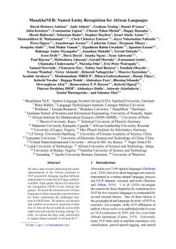MasakhaNER: Named Entity Recognition for African Languages