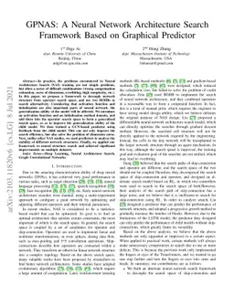GPNAS: A Neural Network Architecture Search Framework Based on Graphical
  Predictor