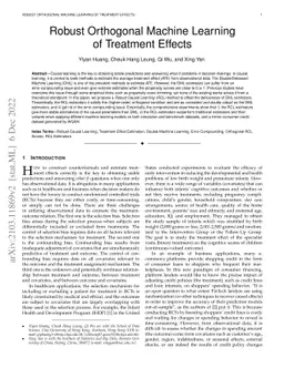 Robust Orthogonal Machine Learning of Treatment Effects