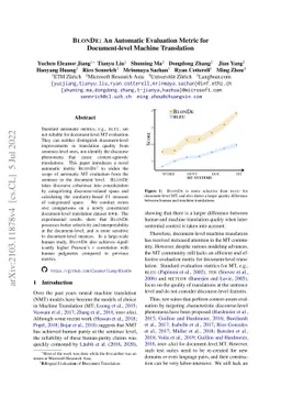 BlonDe: An Automatic Evaluation Metric for Document-level Machine
  Translation