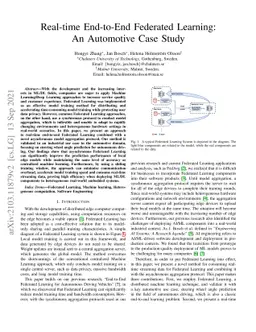 Real-time End-to-End Federated Learning: An Automotive Case Study