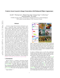Context-Aware Layout to Image Generation with Enhanced Object Appearance