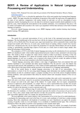 BERT: A Review of Applications in Natural Language Processing and
  Understanding