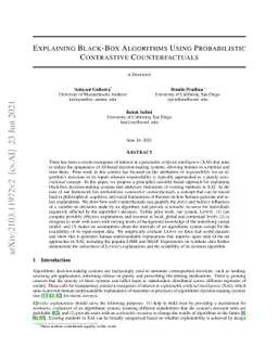 Explaining Black-Box Algorithms Using Probabilistic Contrastive
  Counterfactuals