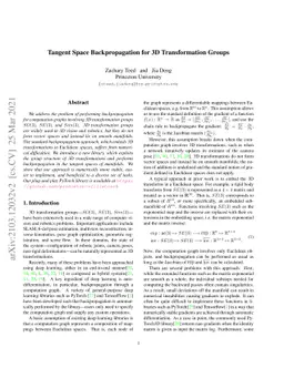 Tangent Space Backpropagation for 3D Transformation Groups