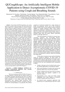 QUCoughScope: An Artificially Intelligent Mobile Application to Detect
  Asymptomatic COVID-19 Patients using Cough and Breathing Sounds