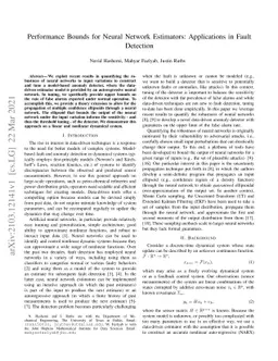 Performance Bounds for Neural Network Estimators: Applications in Fault
  Detection